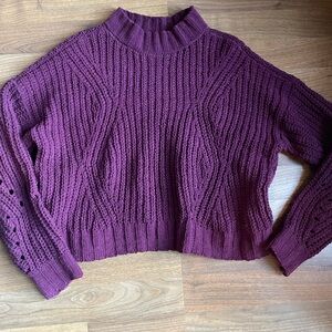 Hollister Women's Deep Purple Knit Sweater